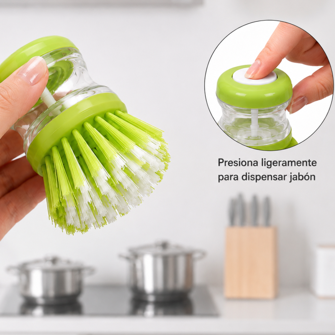 Cepillo Dispensador de Jabón Aura - Verde Lima