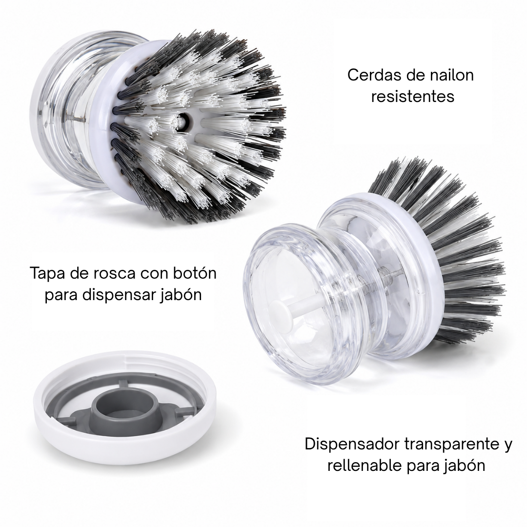 Cepillo Dispensador de Jabón Aura - Gris Neutro