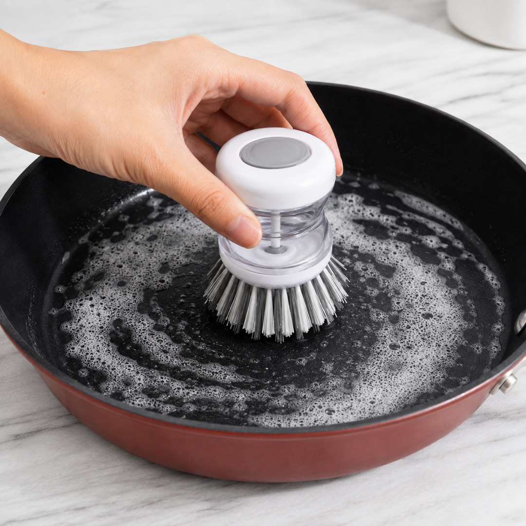 Cepillo Dispensador de Jabón Aura - Gris Neutro