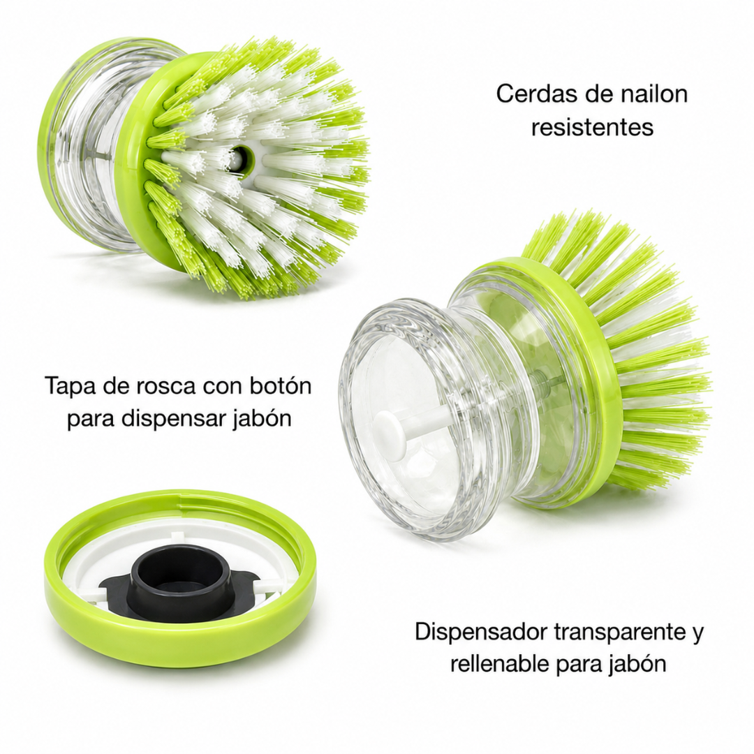 Cepillo Dispensador de Jabón Aura - Verde Lima