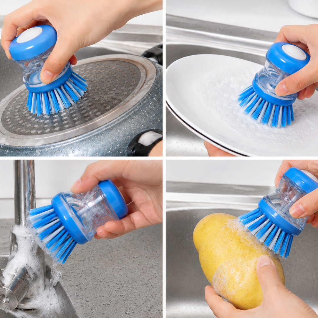 Cepillo Dispensador de Jabón Aura - Azul menta