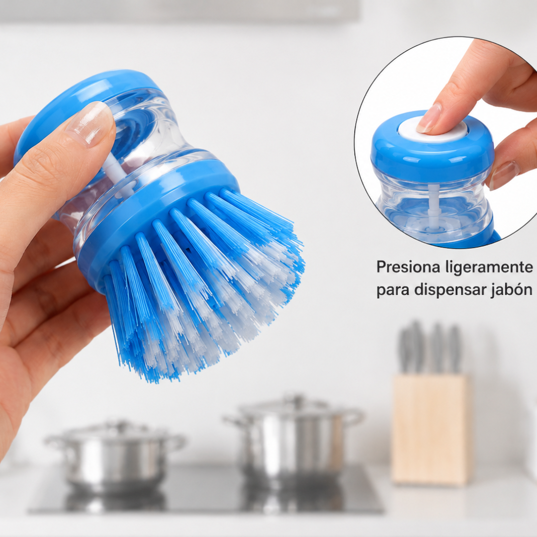 Cepillo Dispensador de Jabón Aura - Azul menta